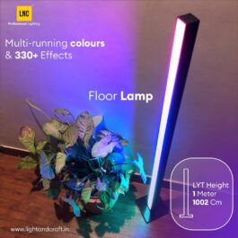 LYT Floor Lamp | RGBIC 16 Million Colours Changing Mood Lighting, Modern Ambient Floor Lamp Night Light with Remote Control for Entertainment, TV, PC, Gaming, Home Decoration – Black