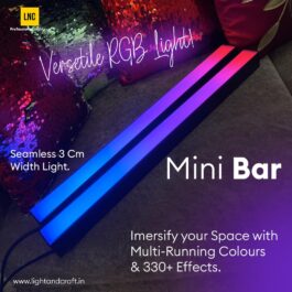 LYT – Mini Bar | RGBIC 16 Million Colours Changing Mood Lighting, Modern Ambient Mini Bar Night Light with Remote Control for Entertainment, TV, PC, Gaming, Home Decoration – Black